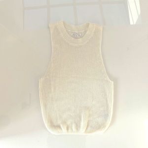 Reformation Knit Sleeveless Tank Ivory XS